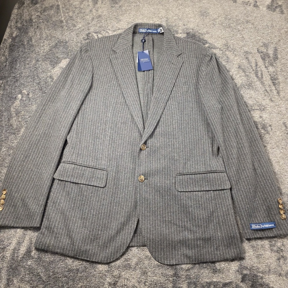 Polo Ralph Lauren Kent Soft Pinstripe Knit Suit Jacket Men 46R $800